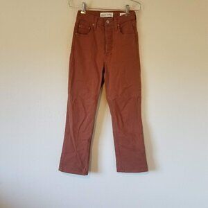 Denim Forum Jeans Aritzi Women's 23 28L The Arlo High Rise Straight Orange